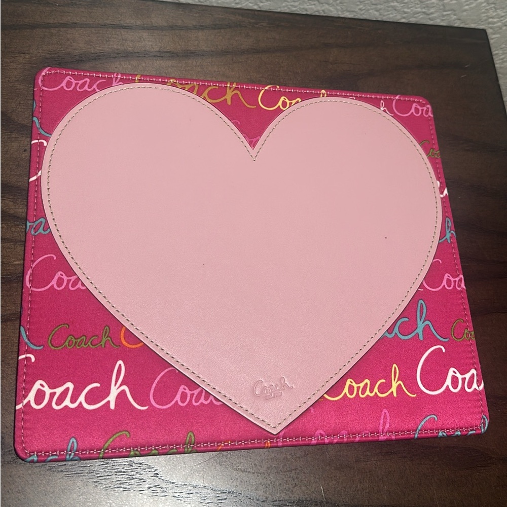 Coach Script Heart Leather Mousepad - image 1
